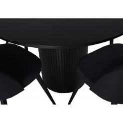 Bianca Rundt Spisebordssæt - Sort