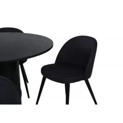 Bianca Rundt Spisebordssæt - Sort