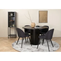 Bianca Rundt Spisebordssæt - Sort