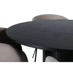 Bianca Rundt Spisebordssæt - Beige og Sort