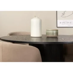 Bianca Rundt Spisebordssæt - Beige og Sort