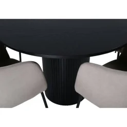 Bianca Rundt Spisebordssæt - Beige og Sort