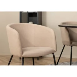 Bianca Rundt Spisebordssæt - Beige og Sort