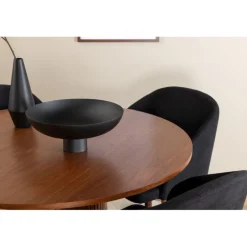 Bianca Rundt Spisebordssæt - Sort og Natur