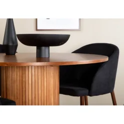 Bianca Rundt Spisebordssæt - Sort og Natur