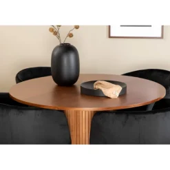 Bianca Rundt Spisebordssæt - Sort og Natur