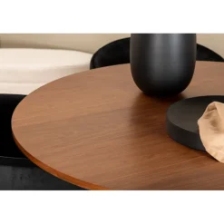 Bianca Rundt Spisebordssæt - Sort og Natur