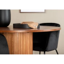 Bianca Rundt Spisebordssæt - Sort og Natur