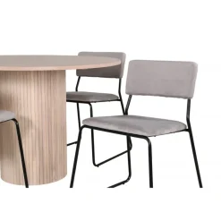 Bianca Rundt Spisebordssæt - Sort, Lysegrå, Natur og Hvid