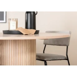 Bianca Rundt Spisebordssæt - Sort, Lysegrå, Natur og Hvid