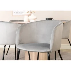 Bianca Rundt Spisebordssæt - Sort, Lysegrå, Natur og Hvid