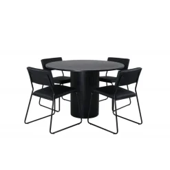 Bianca Rundt Spisebordssæt - Sort