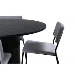 Bianca Rundt Spisebordssæt - Sort og Lysegrå