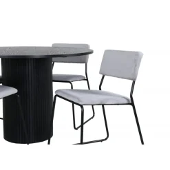 Bianca Rundt Spisebordssæt - Sort og Lysegrå