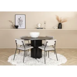 Bianca Rundt Spisebordssæt - Sort og Lysegrå
