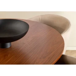 Bianca Rundt Spisebordssæt - Beige, Sort og Natur