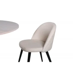 Bianca Rundt Spisestuesæt - Sort