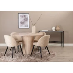 Bianca Rundt Spisestuesæt - Sort