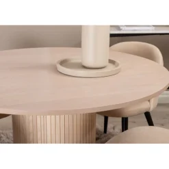 Bianca Rundt Spisestuesæt - Sort