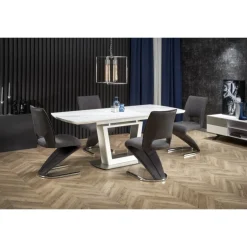 BLANCO Spisebord med udtræk, - Hvid marmor - Hvid