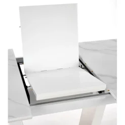 BLANCO Spisebord med udtræk, - Hvid marmor - Hvid