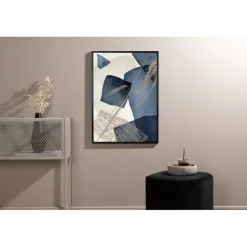 Blue Swirl Plakat - Beige