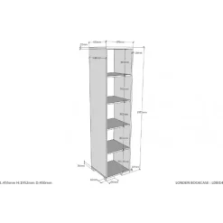 Bogreol London – antracit, 5 rum, moderne