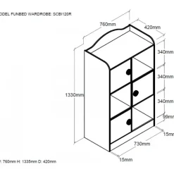 Bogreol til børn – Racerbil, rød MDF med soft-close