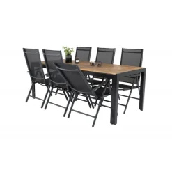 Bois e Loungesæt - Havemøbelsæt - Sort,Natur