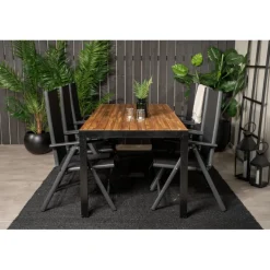 Bois e Loungesæt - Havemøbelsæt - Sort,Natur