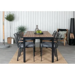 Bois e Loungesæt - Havemøbelsæt - Sort,Natur