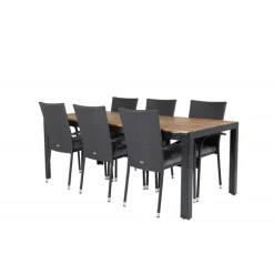 Bois t Loungesæt - Havemøbelsæt - Sort,Natur