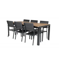 Bois t Loungesæt - Havemøbelsæt - Sort,Natur