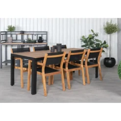 Bois t Loungesæt - Havemøbelsæt - Sort,Natur