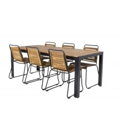 Bois t Spisestuesæt - Sort,Natur