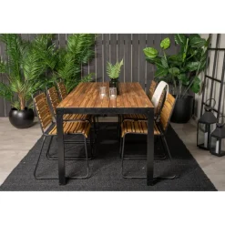 Bois t Spisestuesæt - Sort,Natur