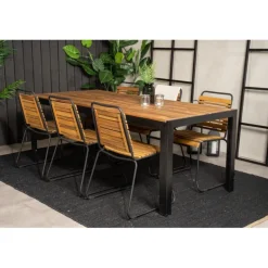 Bois t Spisestuesæt - Sort,Natur