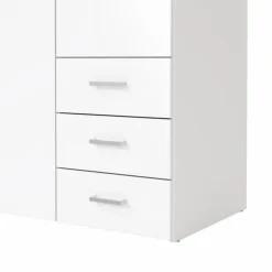 Bolmen garderobeskab 116 cm 3 låger - Hvid højglans