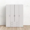 Bolmen garderobeskab 154 cm 4 låger - Hvid