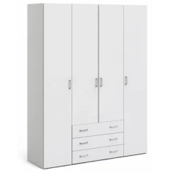Bolmen garderobeskab 154 cm 4 låger - Hvid