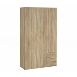 Bolmen garderobeskab 115 cm 3 låger - Eg