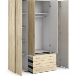 Bolmen garderobeskab 154 cm 4 låger - Eg