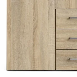 Bolmen garderobeskab 154 cm 4 låger - Eg