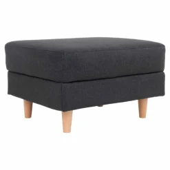 Bologna Puf - Puf i mørkegrå med træben 52x68xH42 cm HN1002