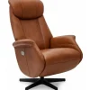 Bonanza Lænestol i cognac læder med indbygget skammel