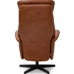 Bonanza Lænestol i cognac læder med indbygget skammel