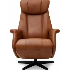 Bonanza Lænestol i cognac læder med indbygget skammel