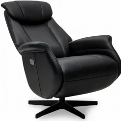 Bonanza Lænestol i læder med indbygget skammel