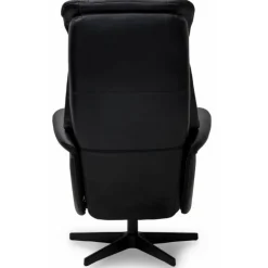 Bonanza Lænestol i læder med indbygget skammel