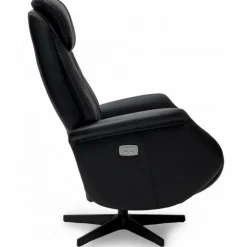 Bonanza Lænestol i læder med indbygget skammel